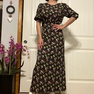 BOGO FREE NWT NastyGal Black Floral Maxi Dress